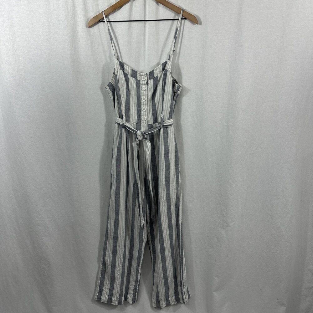 Rails Happer Laguna Striped Linen Blend Jumpsuit … - image 1